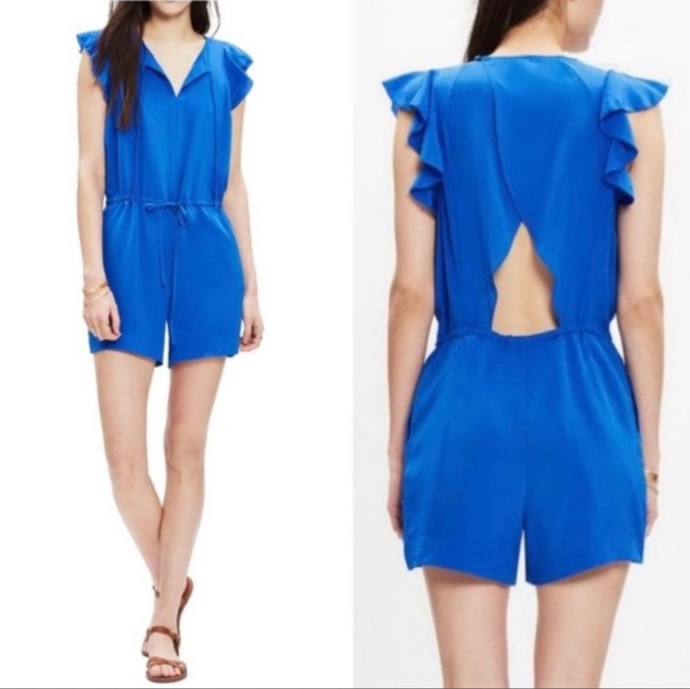 Madewell Ruffle Sleeve Romper - Picture 1 of 7